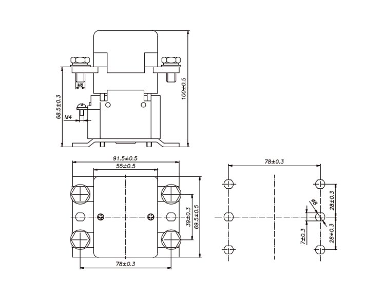 直流接觸器的外形結(jié)構(gòu)_ZJQ100A型直流接觸器結(jié)構(gòu)圖