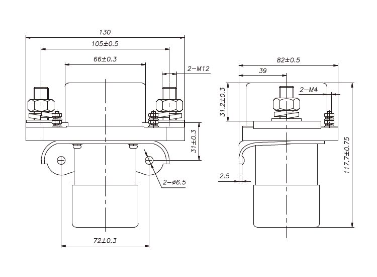 直流接觸器的外形結(jié)構(gòu)_ZJ800AB型直流接觸器結(jié)構(gòu)圖